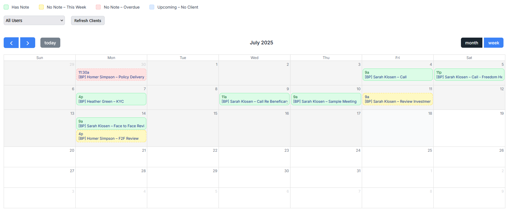 Calendrier de conformité Advora